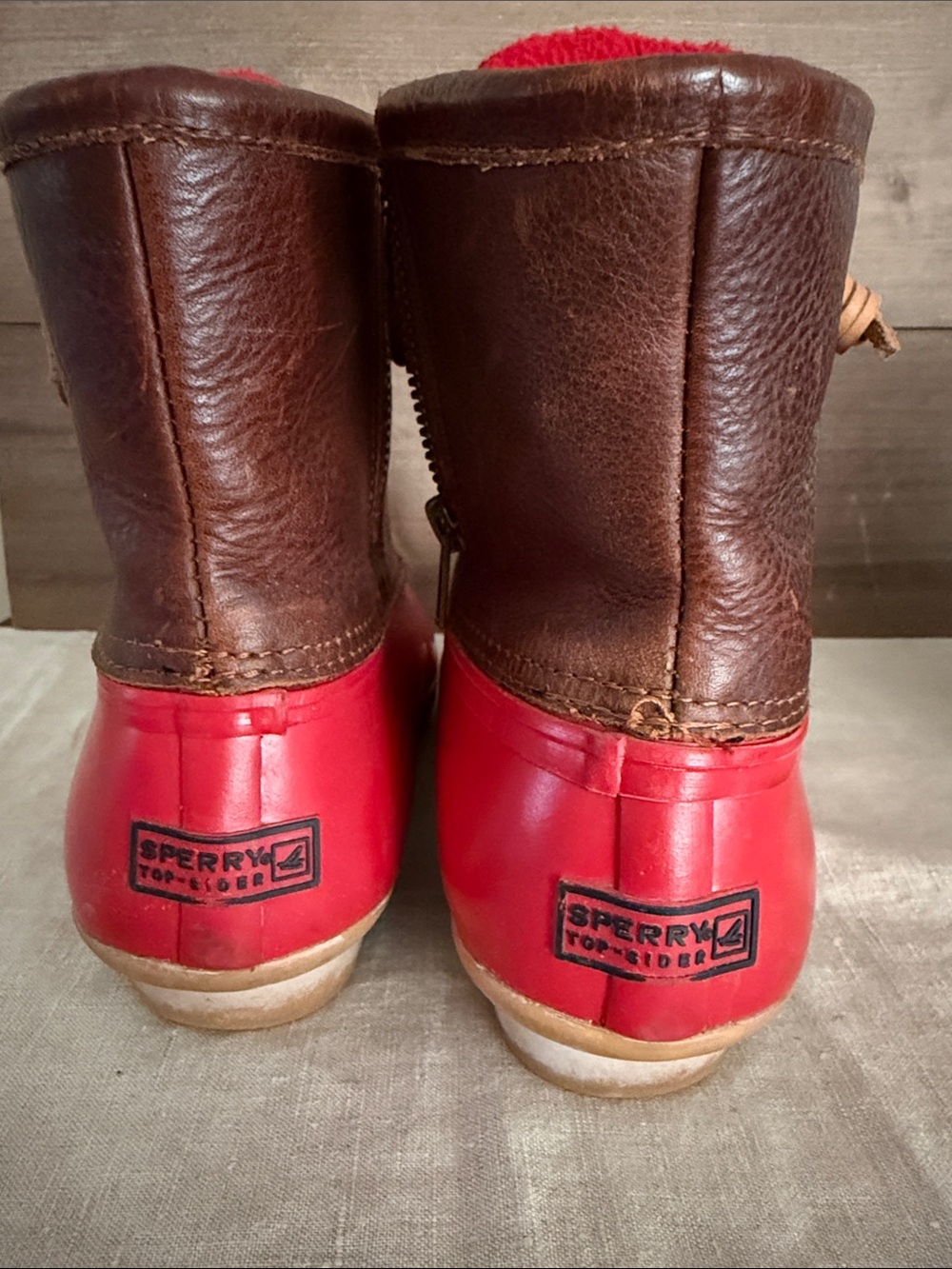 ❤️Sperry Top-Sider Saltwater Duck Boots Red Metallic - Picture 7 of 9